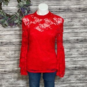 Boston Proper Floral Lace Top